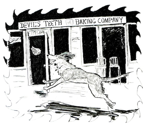 Hooligan art bombs Devil's Teeth Baking Company